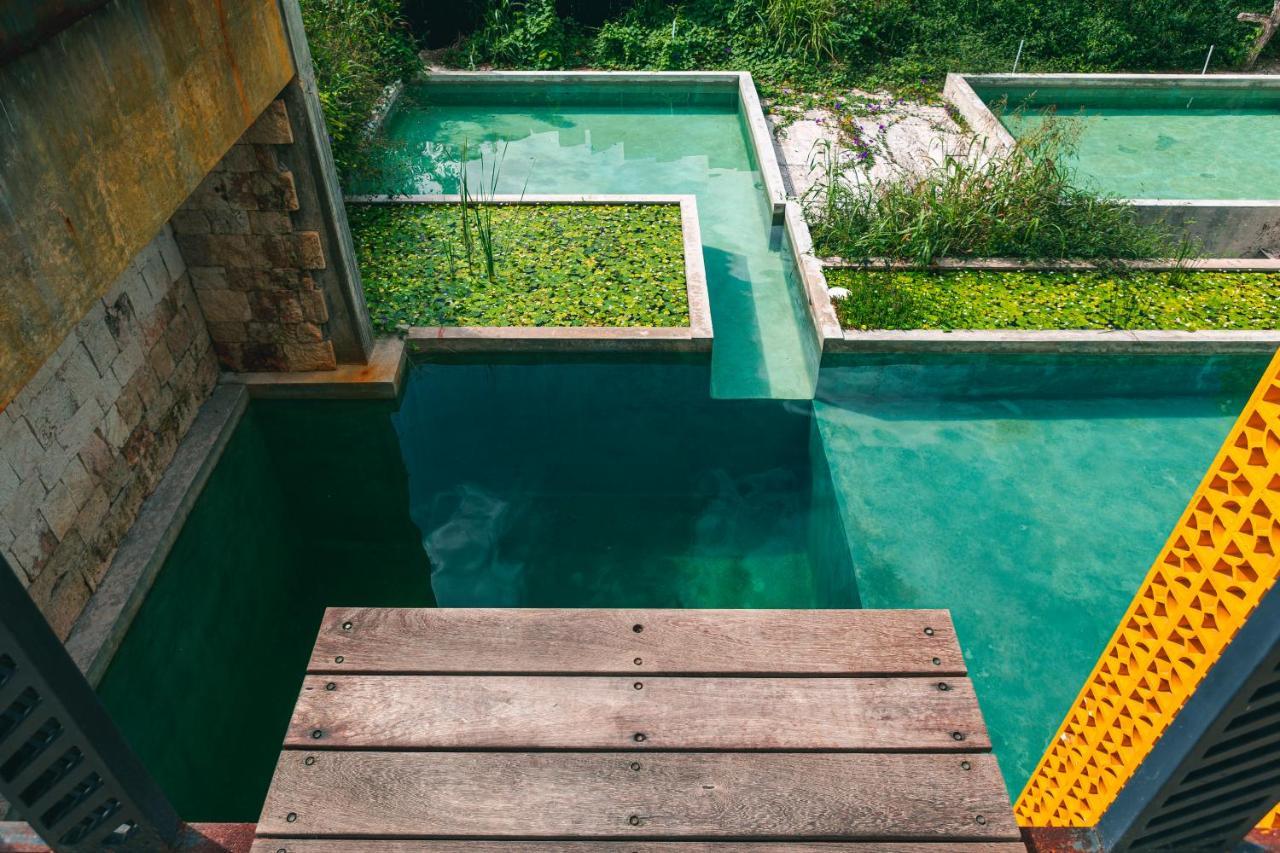 Hotel Makaaba Eco-Boutique Bacalar Exterior foto The swimming pool at the hotel